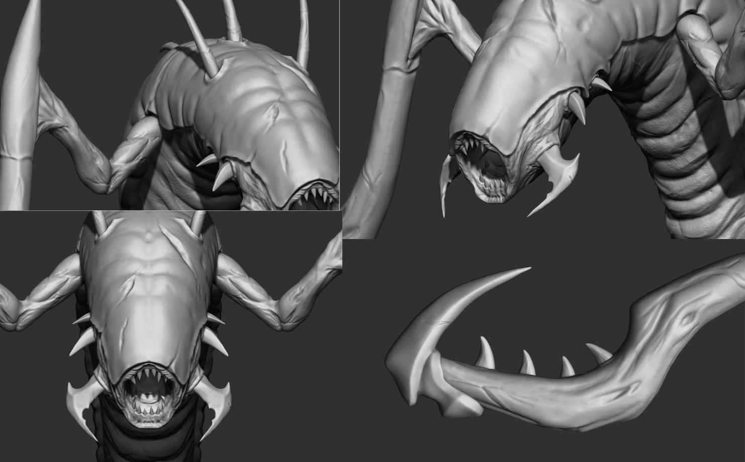 Alien Worm Creature Low-poly 3D model_10