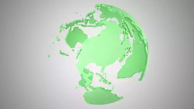 Globe Shell Light Green 3D model