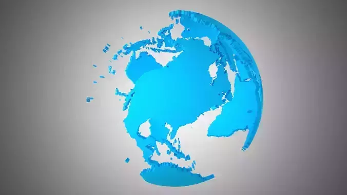 Globe Shell Light Blue 3D model