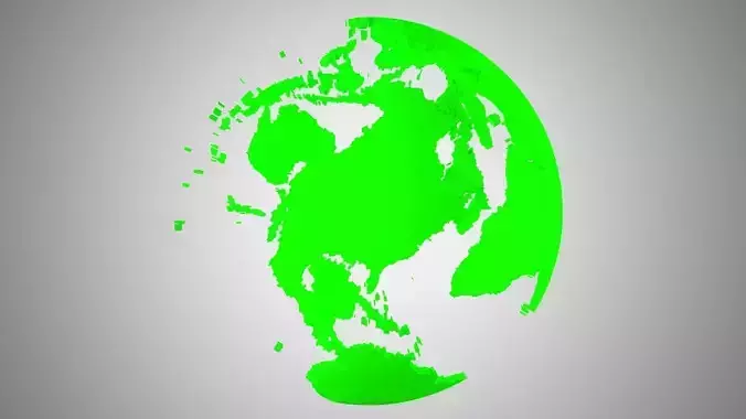 Globe Shell Green 3D model