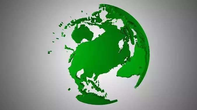 Globe Shell Dark Green 3D model