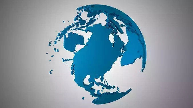 Globe Shell Dark Blue 3D model