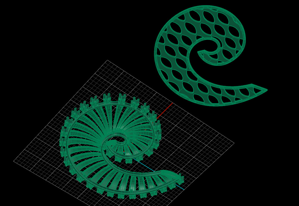 curved line pendant 3D print model_2