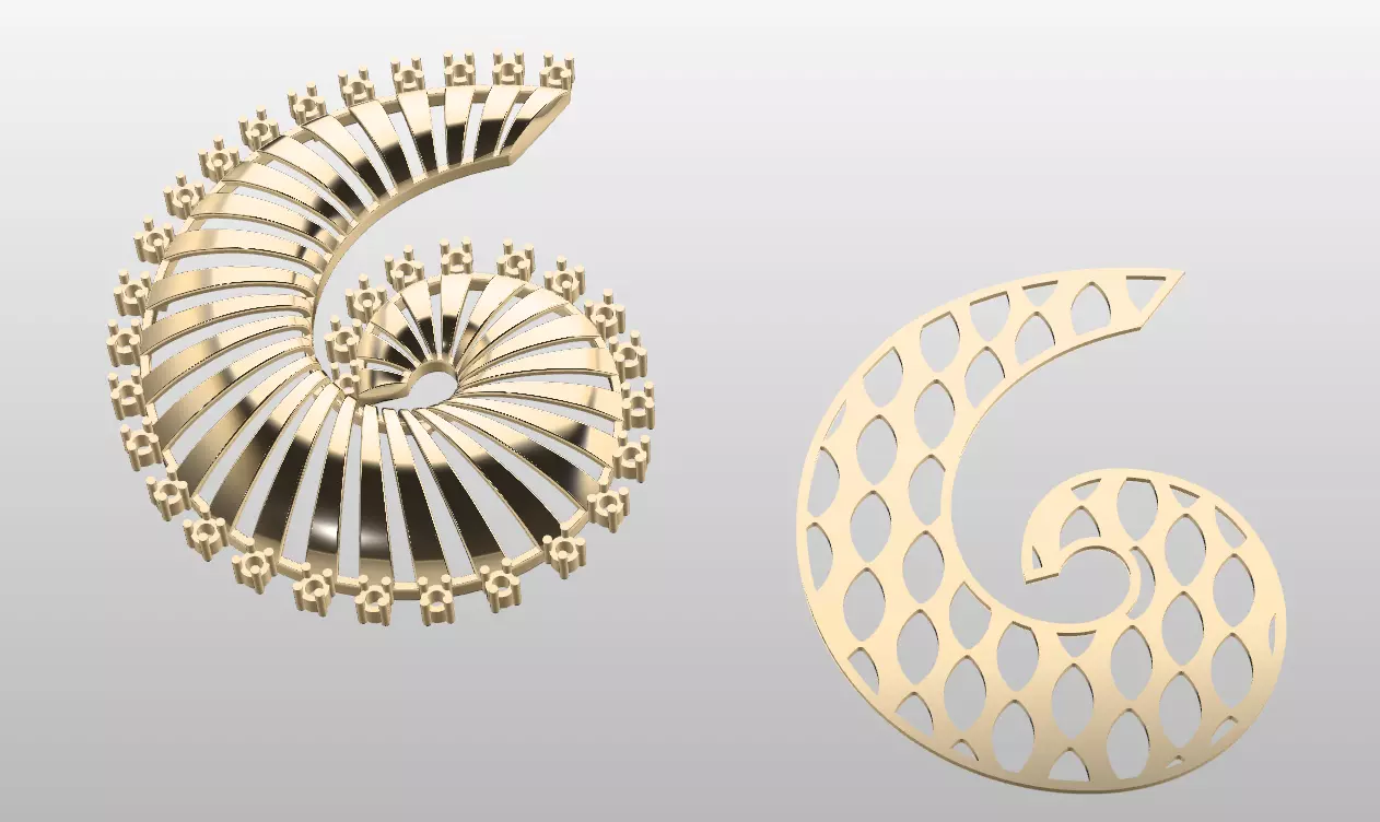 curved line pendant 3D print model_0