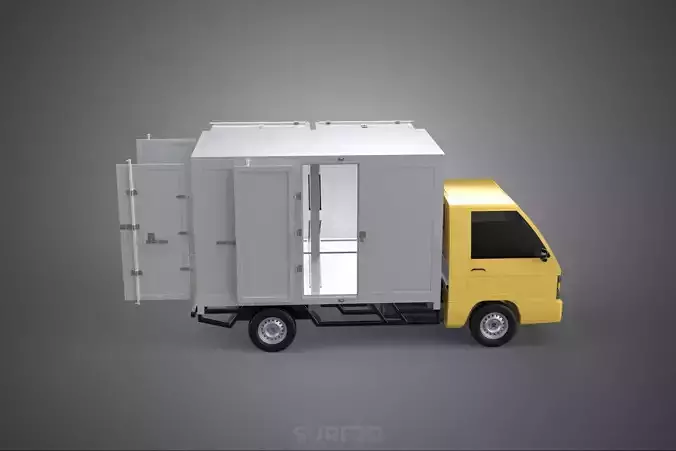 SLIDING SIDE DOOR BOX TRUCK SLIDE PANEL GATE LOADER DROP PICKUP 3D model