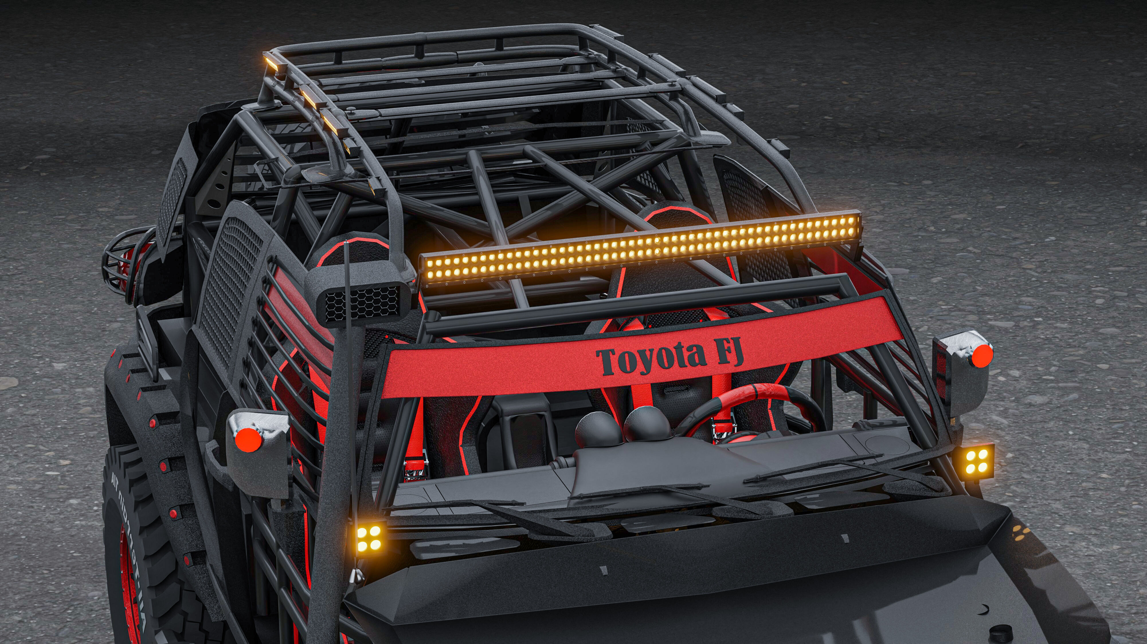 Toyota FJ Cruiser rally car 3D model_5