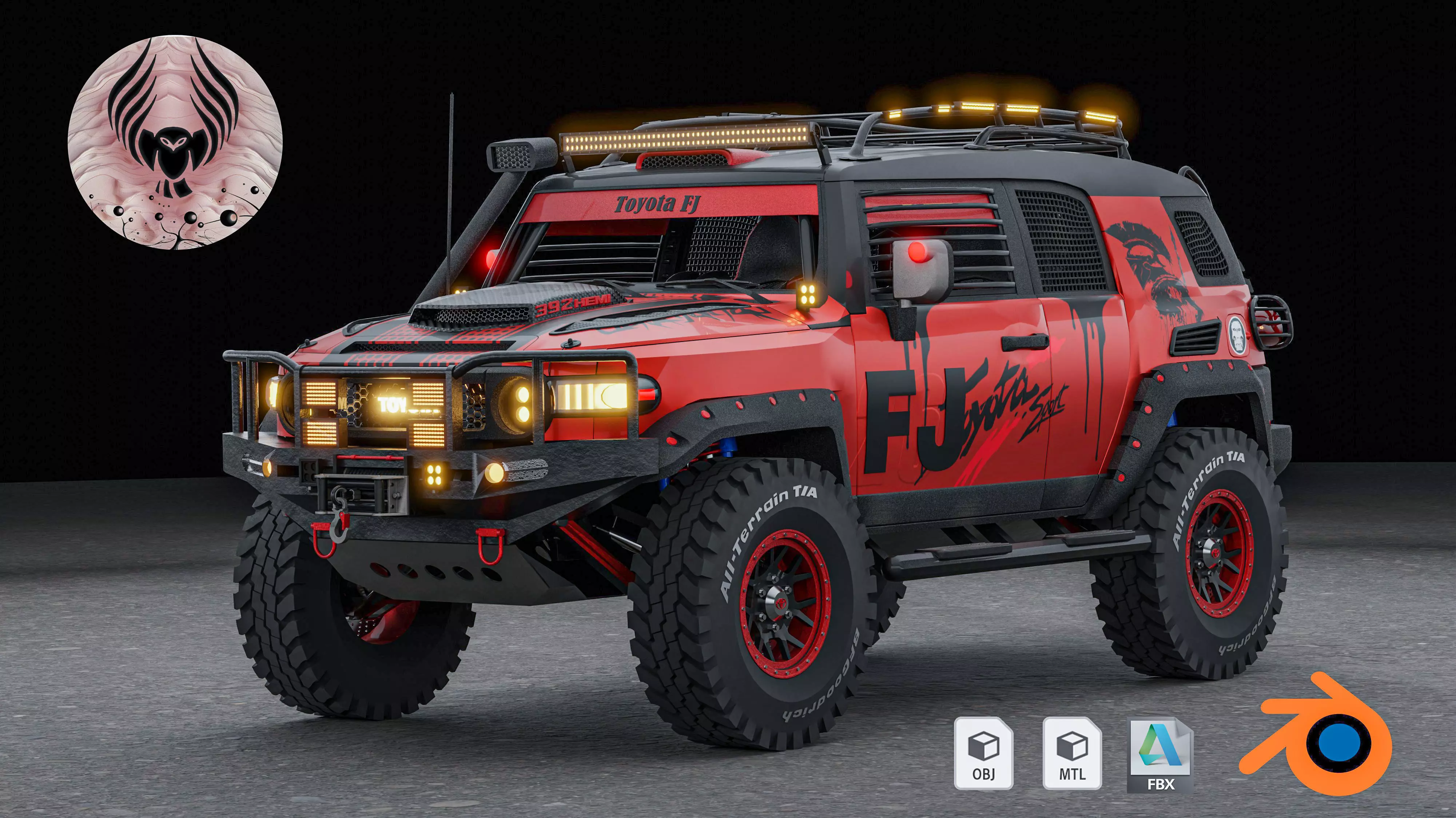 Toyota FJ Cruiser rally car 3D model_0