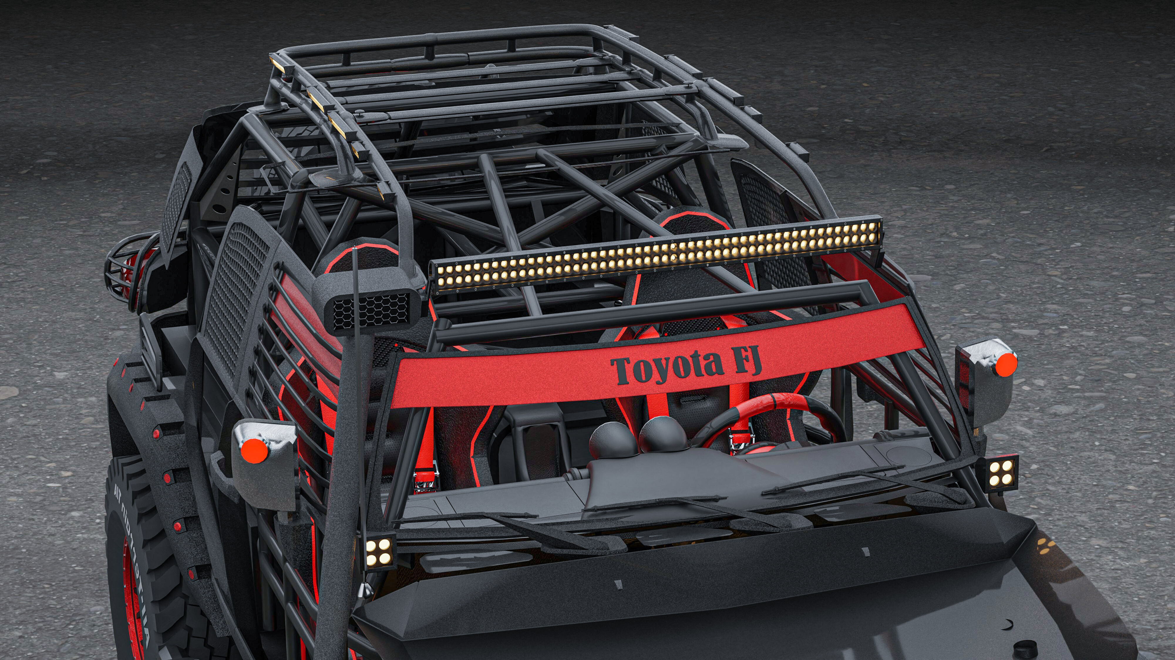 Toyota FJ Cruiser rally car 3D model_4