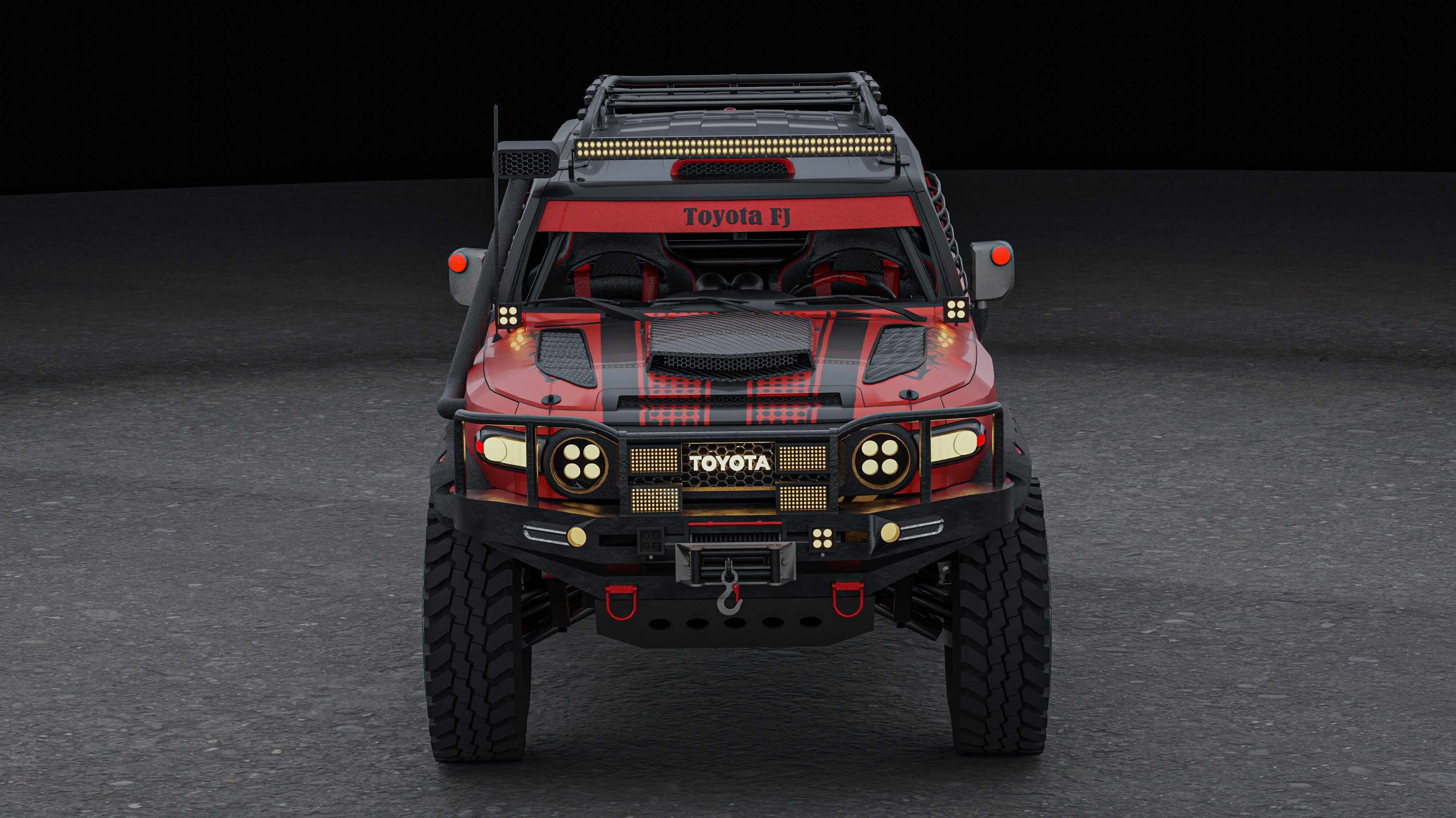 Toyota FJ Cruiser rally car 3D model_9