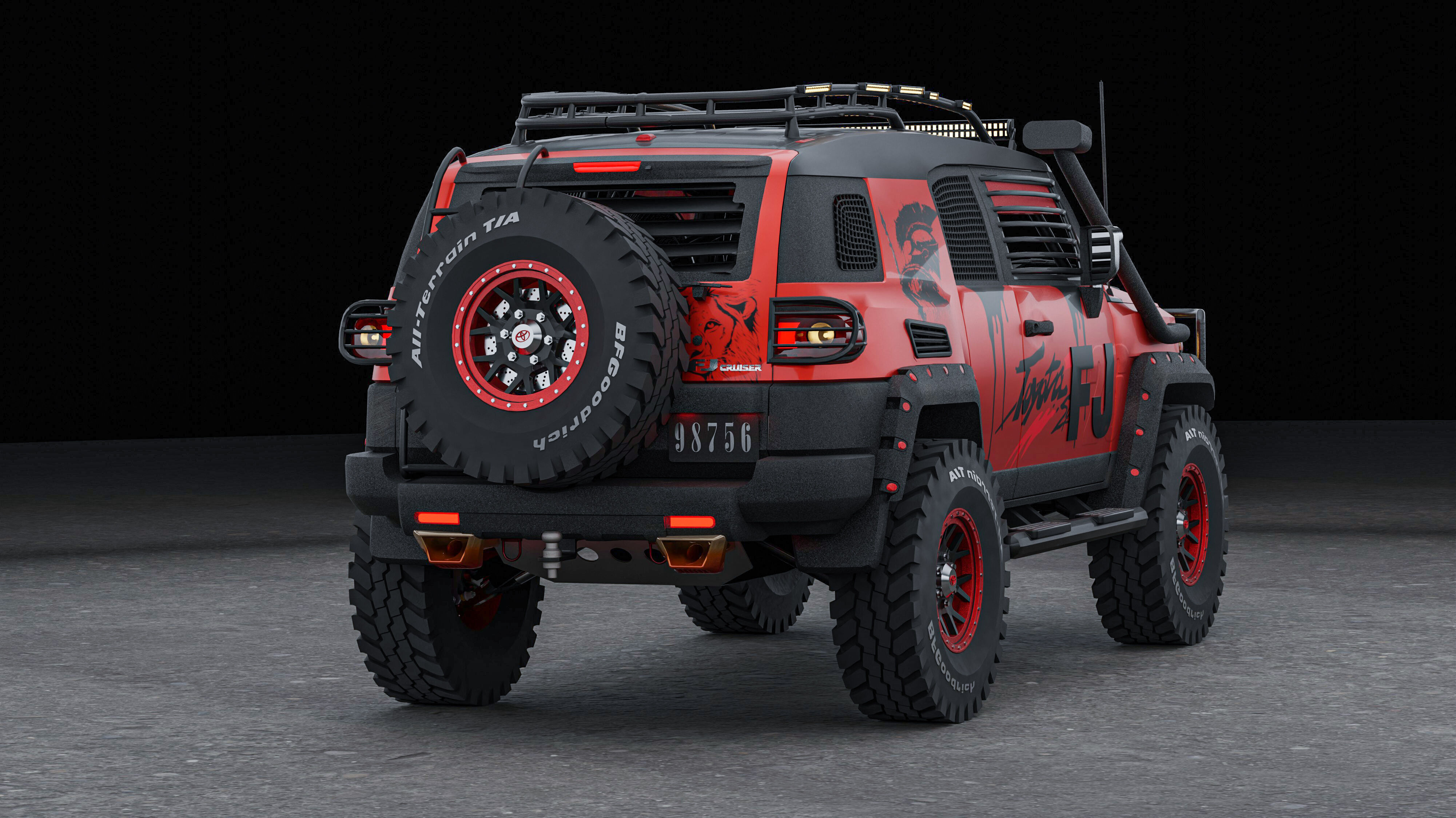 Toyota FJ Cruiser rally car 3D model_11