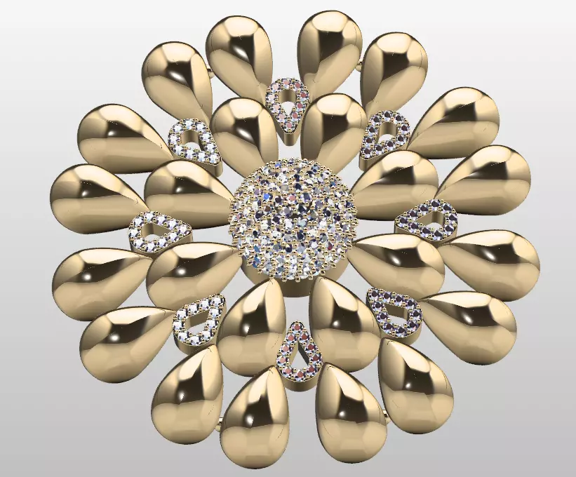 flower style pendant 3D print model_0