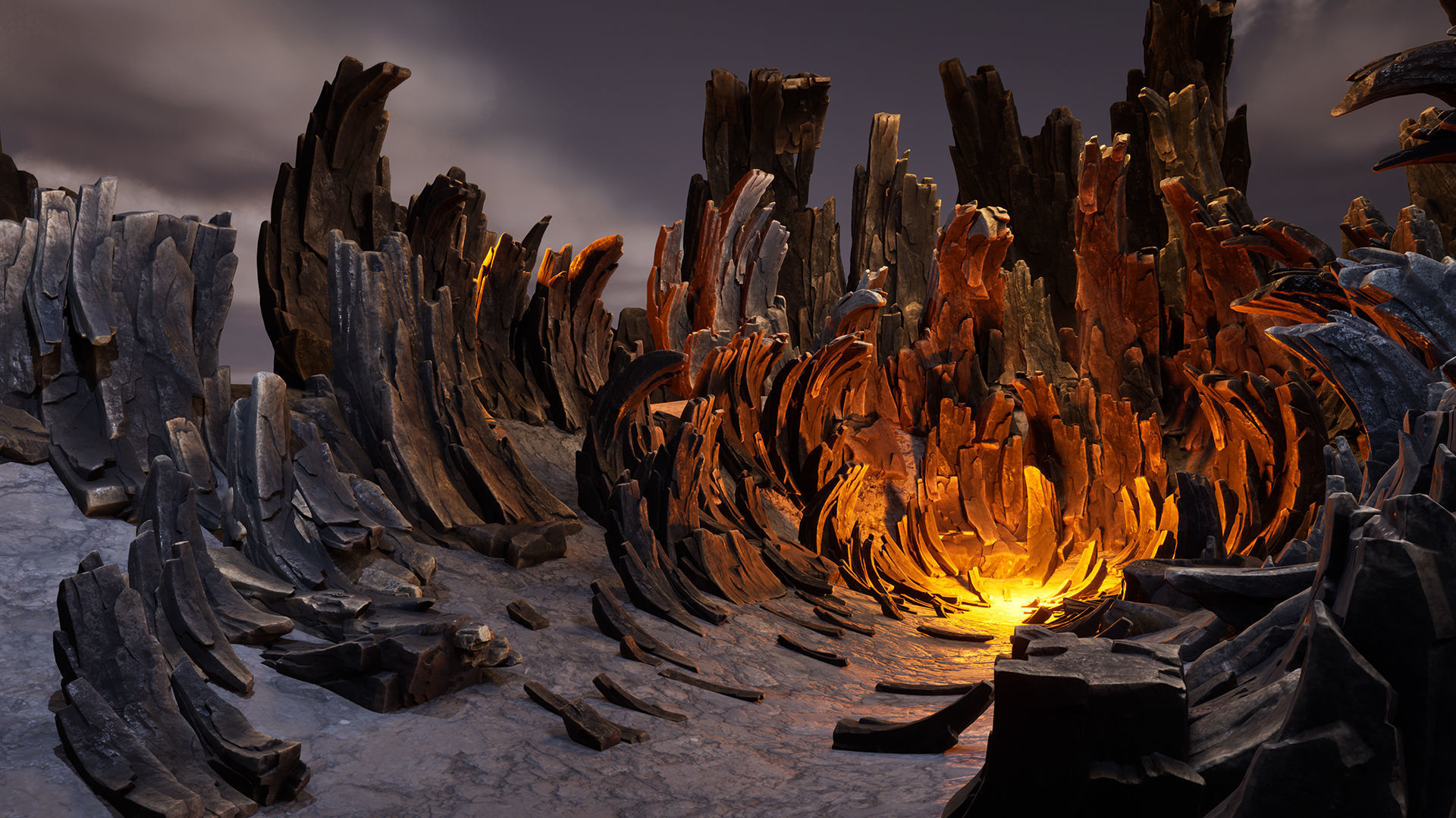 Claw rocks Low-poly 3D model_1