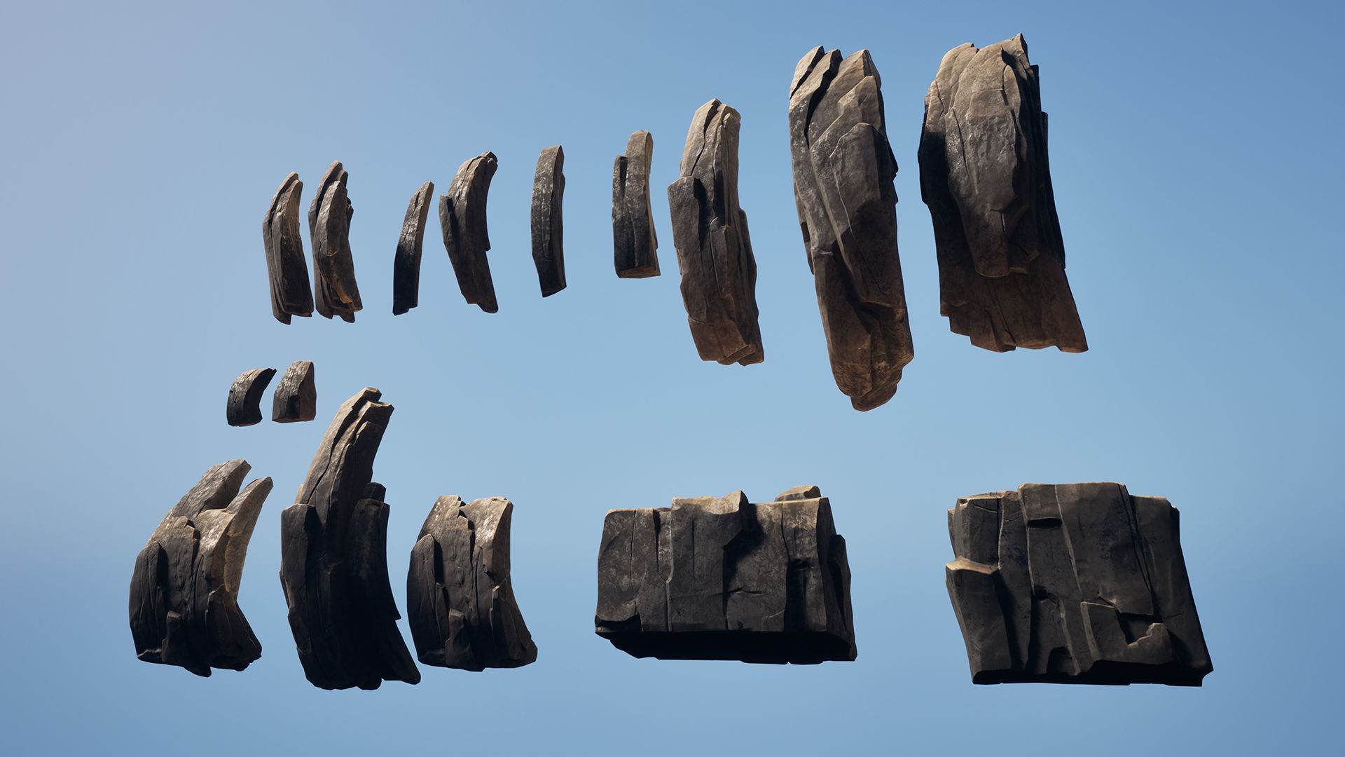 Claw rocks Low-poly 3D model_7