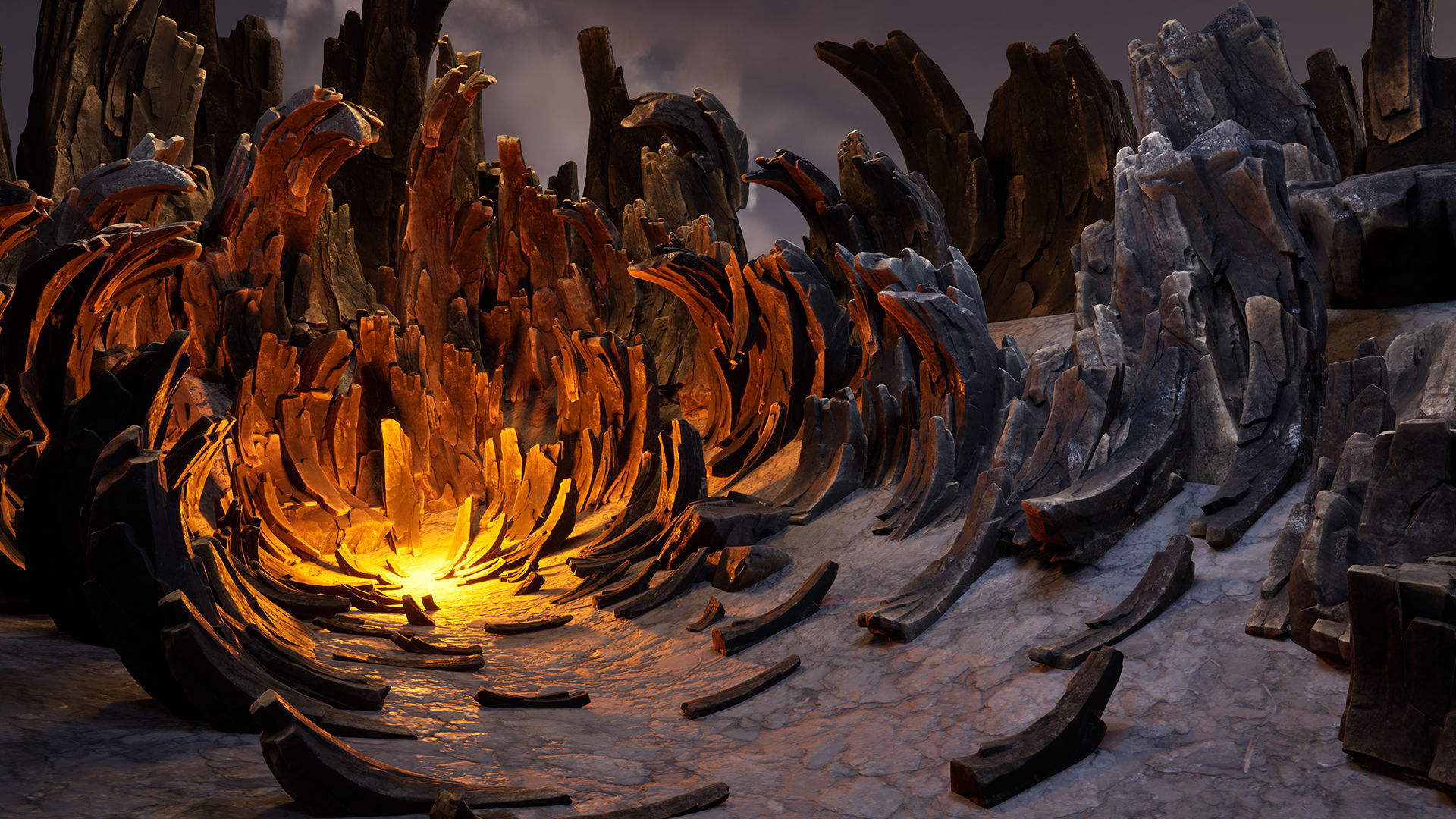 Claw rocks Low-poly 3D model_2