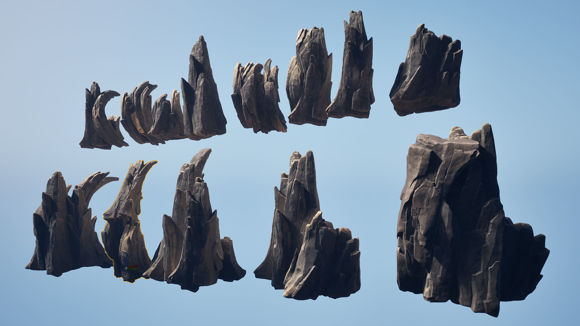 Claw rocks Low-poly 3D model_8