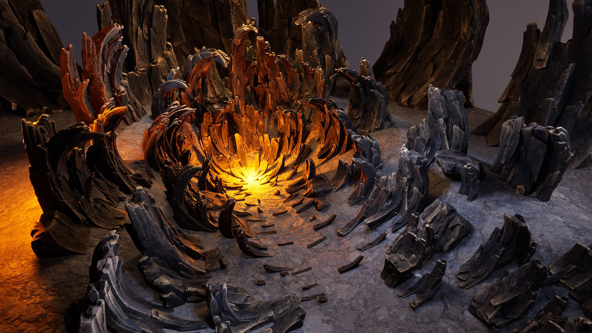 Claw rocks Low-poly 3D model_4