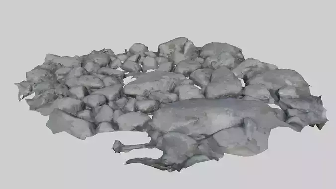 River Rocks PBR Scan Low Poly Low-poly 3D model