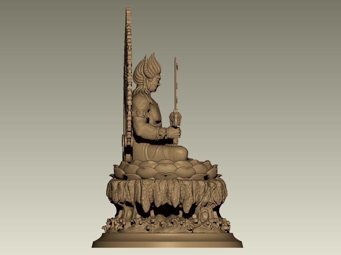 Buddha of Duality Good and Evil STL 3D print model_2