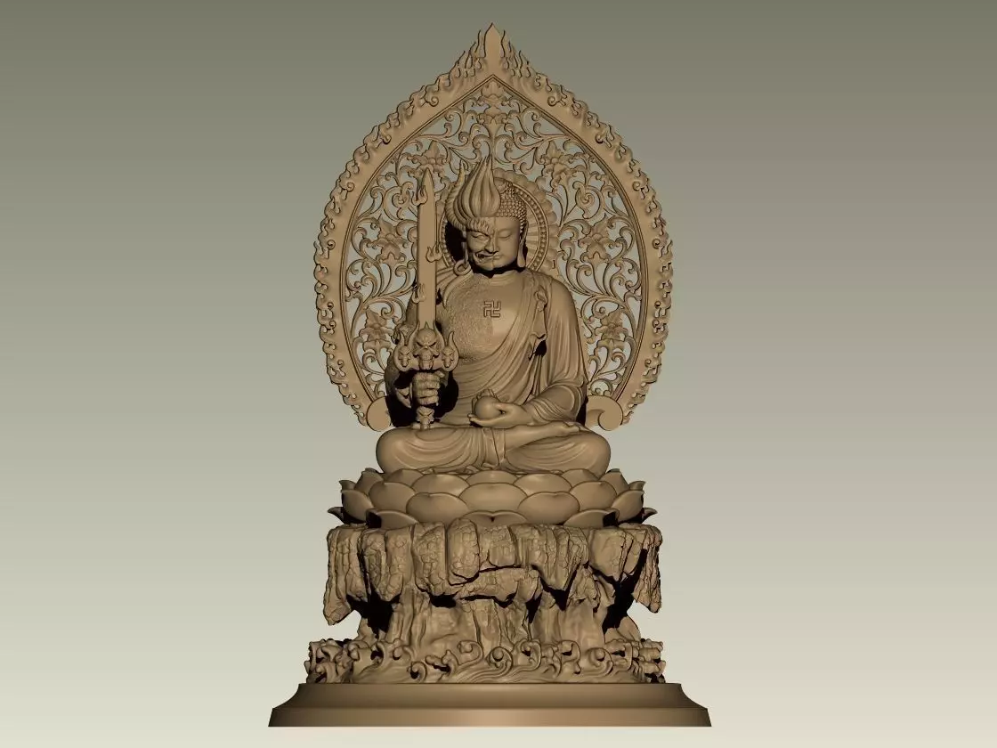 Buddha of Duality Good and Evil STL 3D print model_0