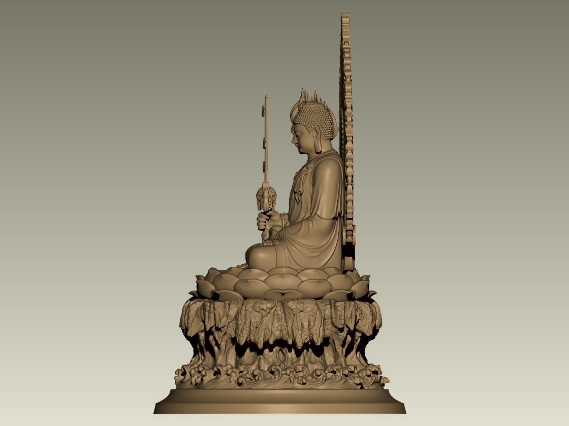 Buddha of Duality Good and Evil STL 3D print model_4
