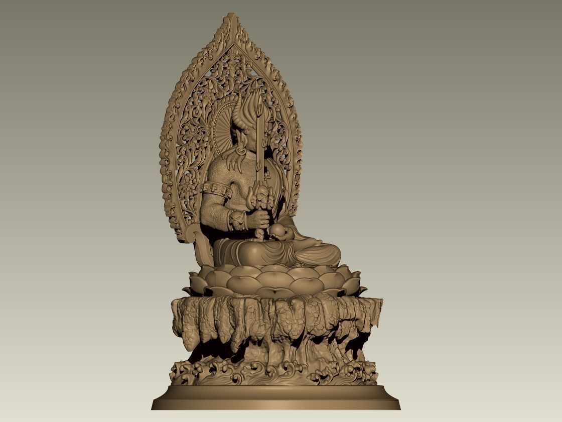 Buddha of Duality Good and Evil STL 3D print model_1