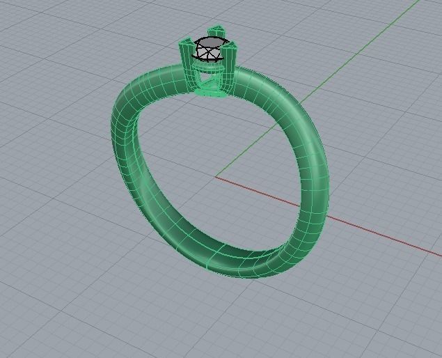 ring with stone 3D model_1
