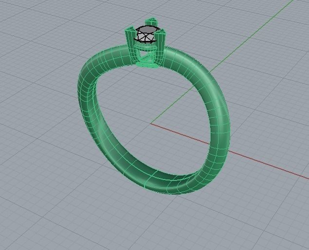 ring with stone 3D model
