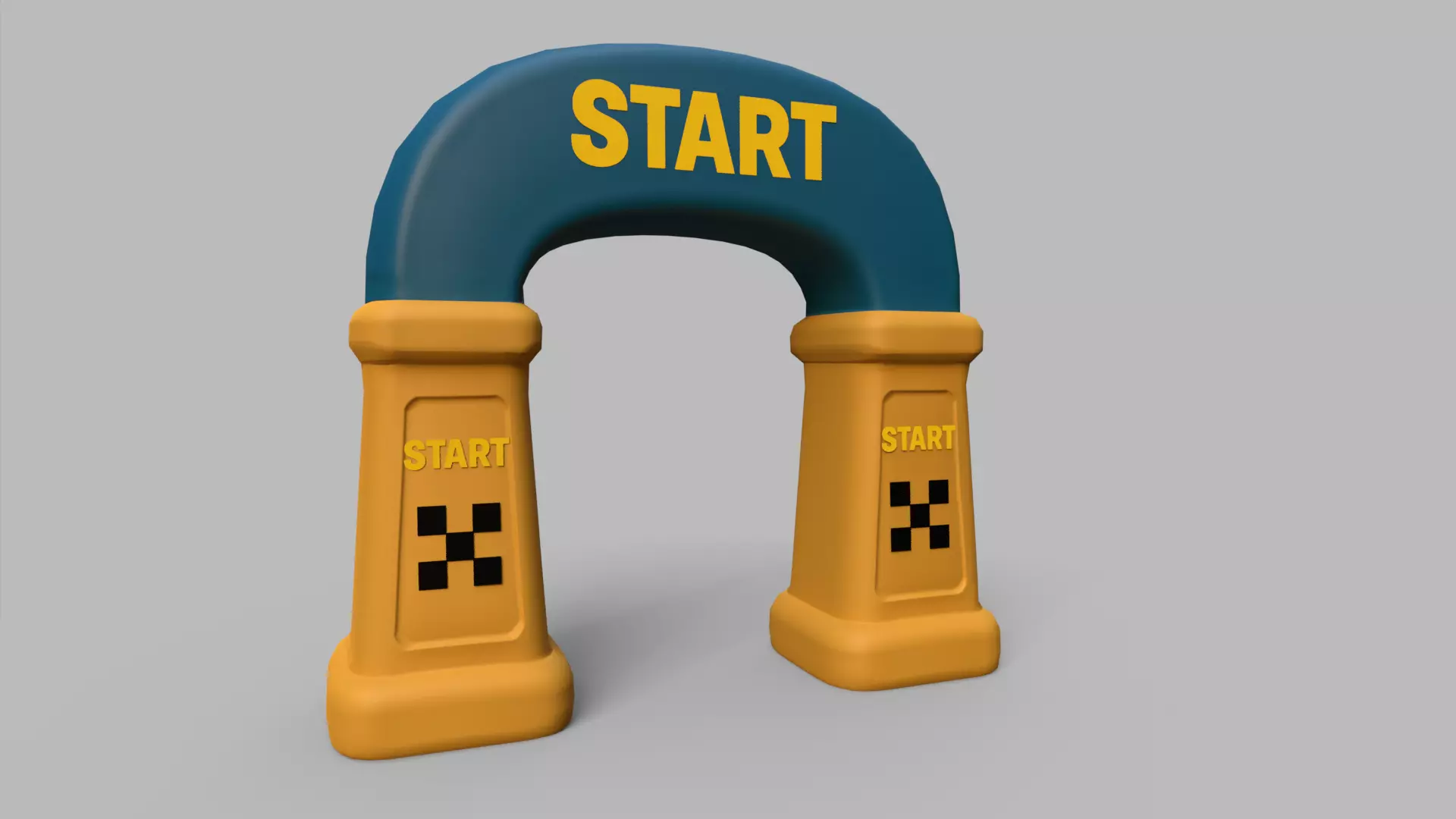 Stylized Race Gates Pack  Start Checkpoint Finish Low-poly 3D model_1