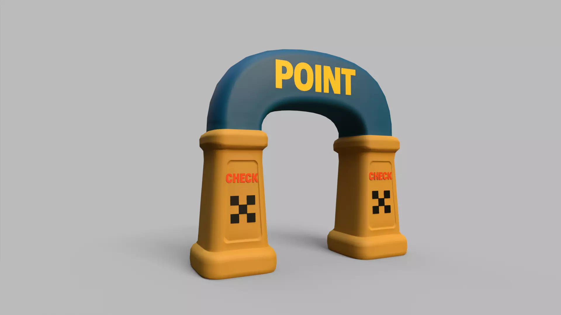 Stylized Race Gates Pack  Start Checkpoint Finish Low-poly 3D model_5