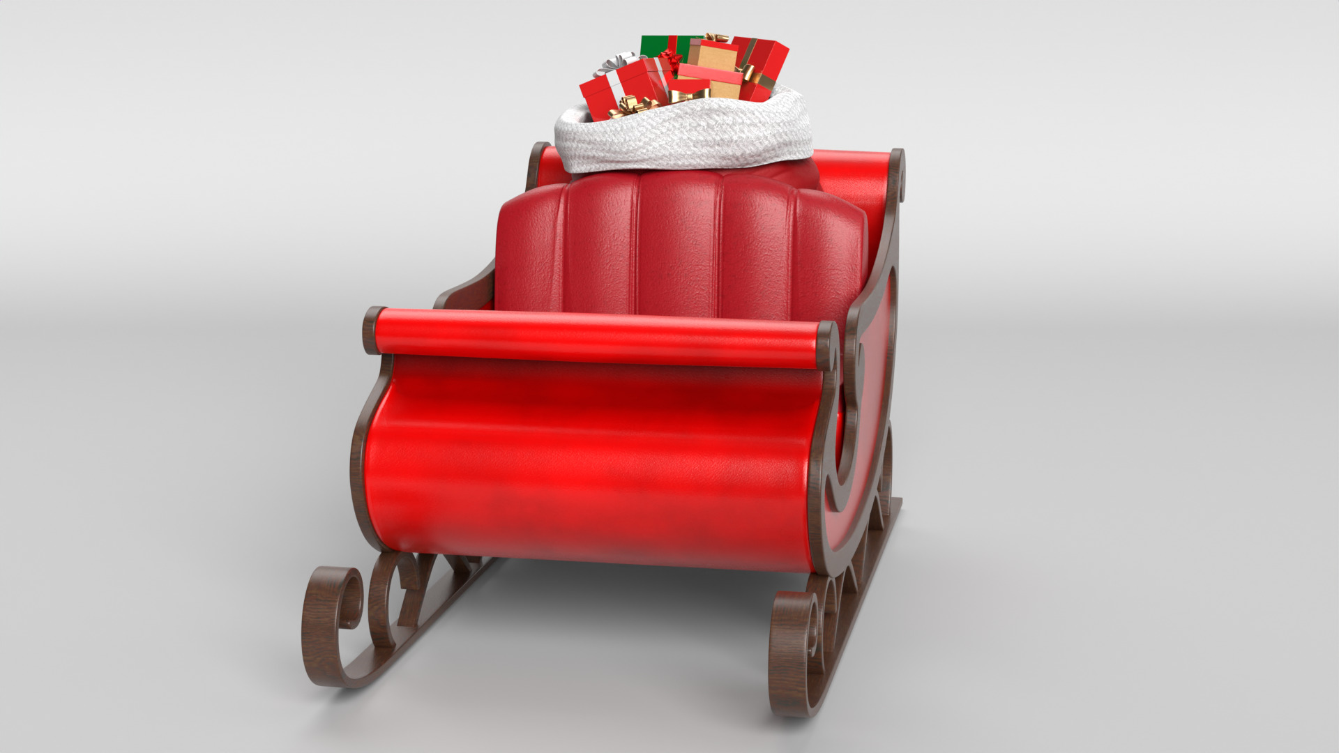 Santa Sleigh 3D model_8