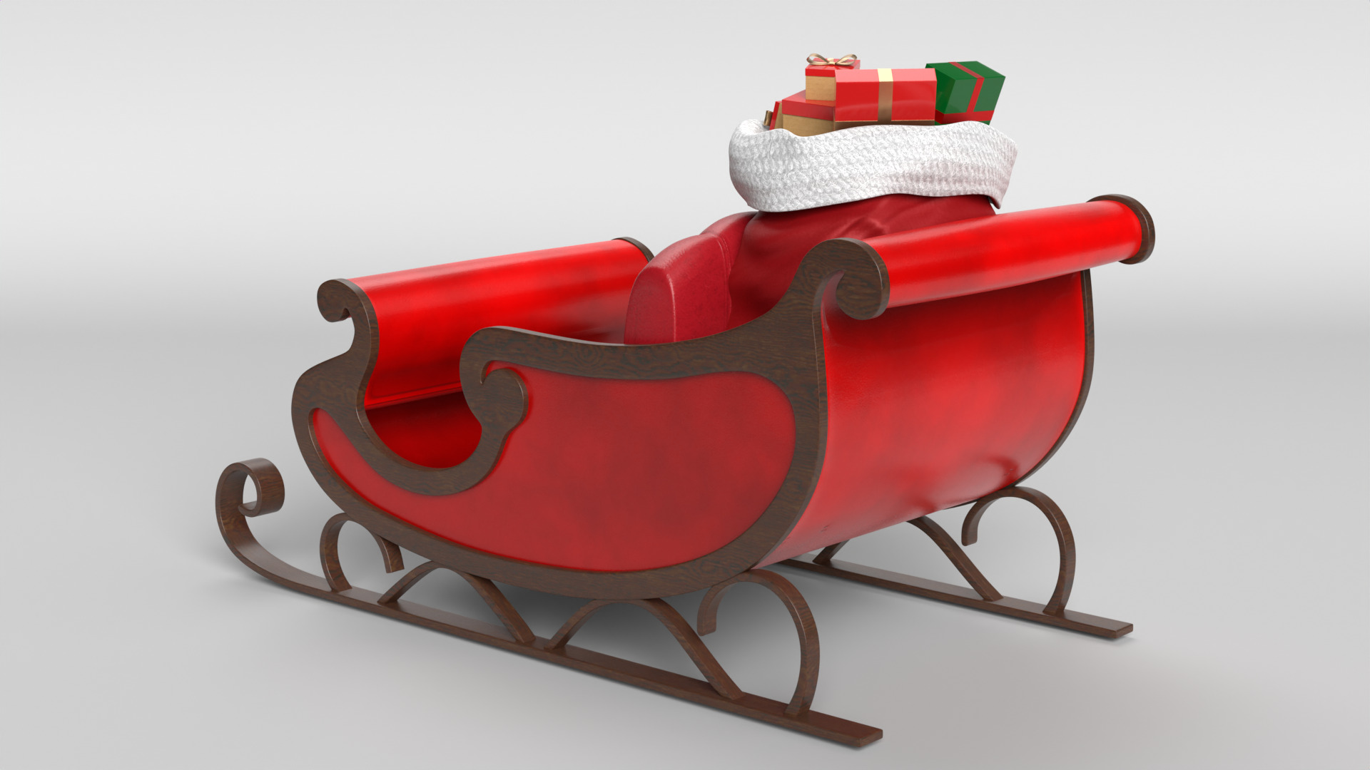 Santa Sleigh 3D model_5