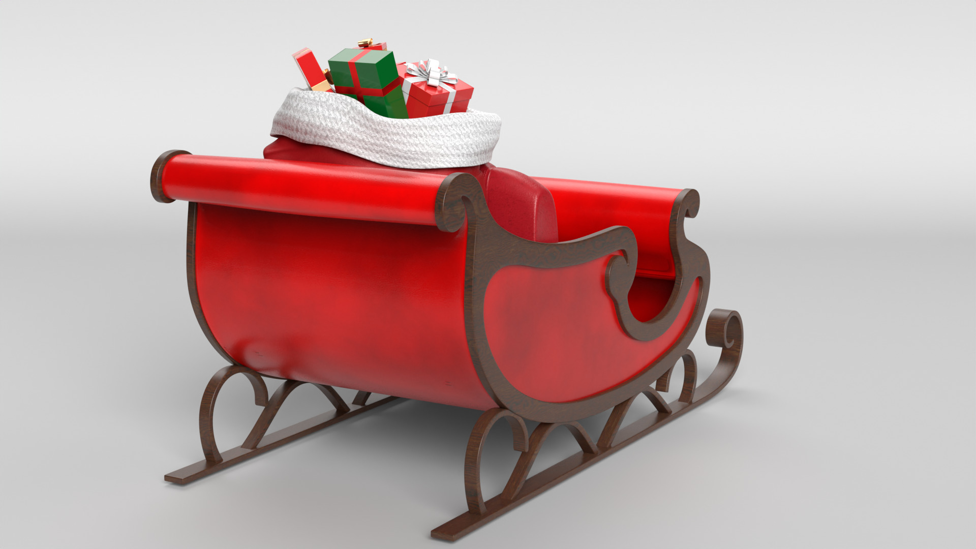 Santa Sleigh 3D model_3