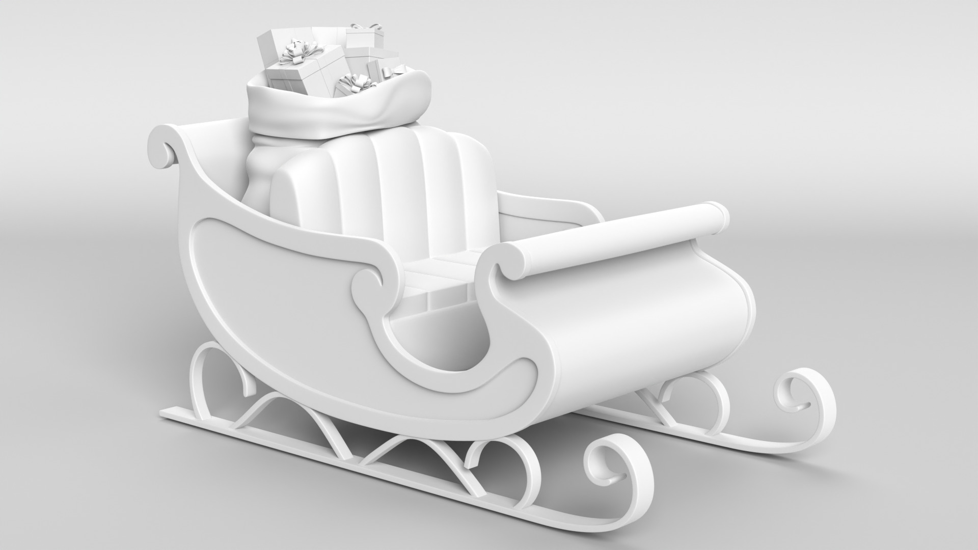 Santa Sleigh 3D model_10