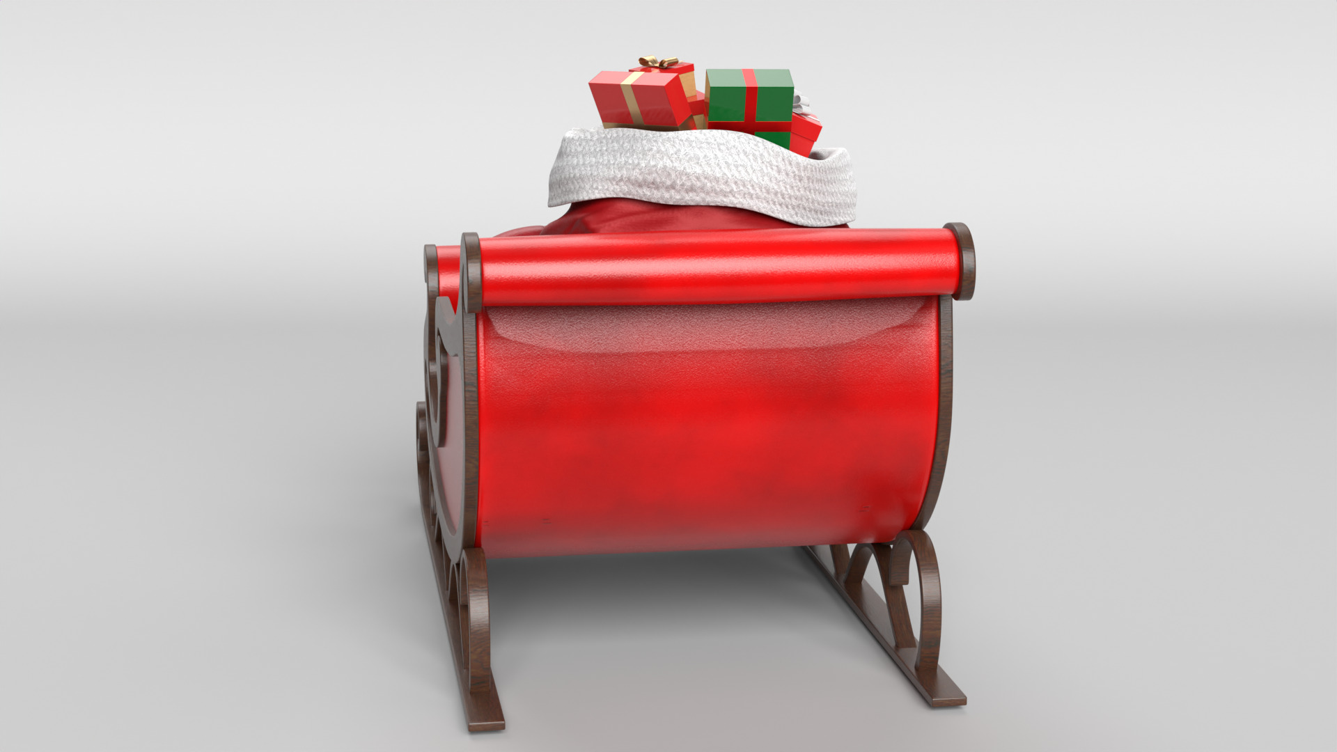 Santa Sleigh 3D model_4