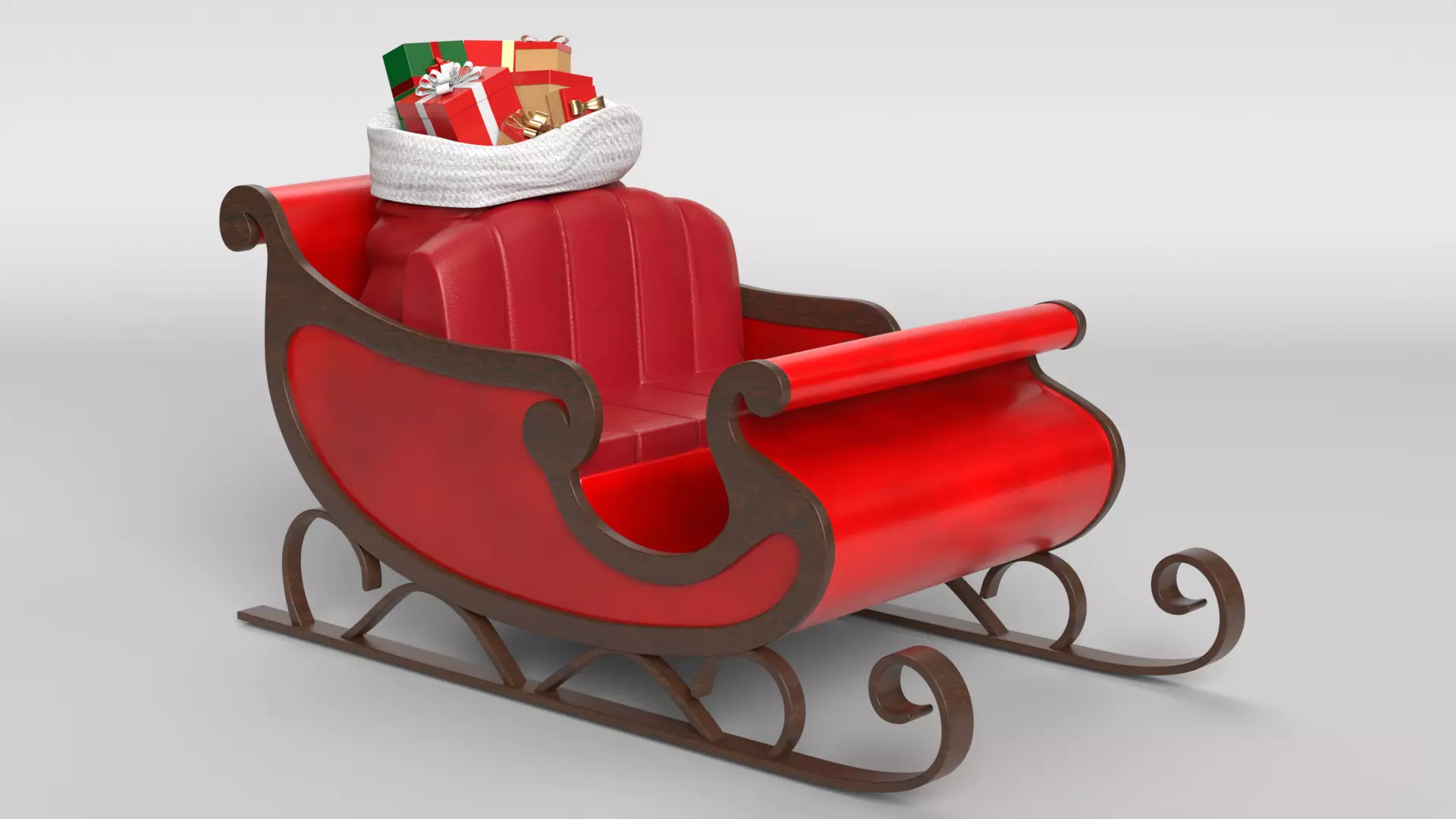 Santa Sleigh 3D model_0