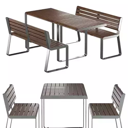 Linea Table and seat 3D model