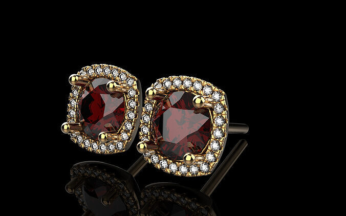 Stud cushion form earring model 1360 3D print model