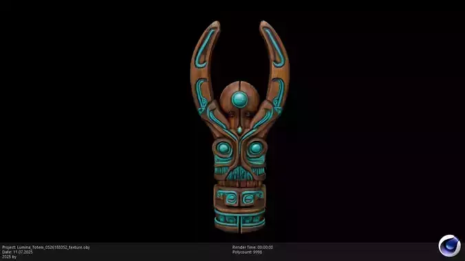 Low Poly Stylized Wooden Lumina Totem