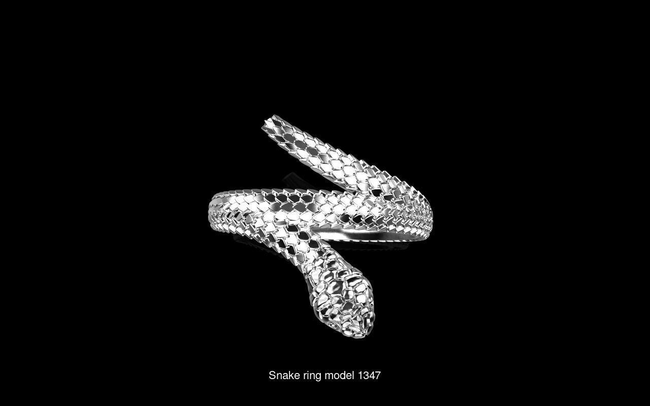 Snake ring earring bracelet 3D Model Collection_1