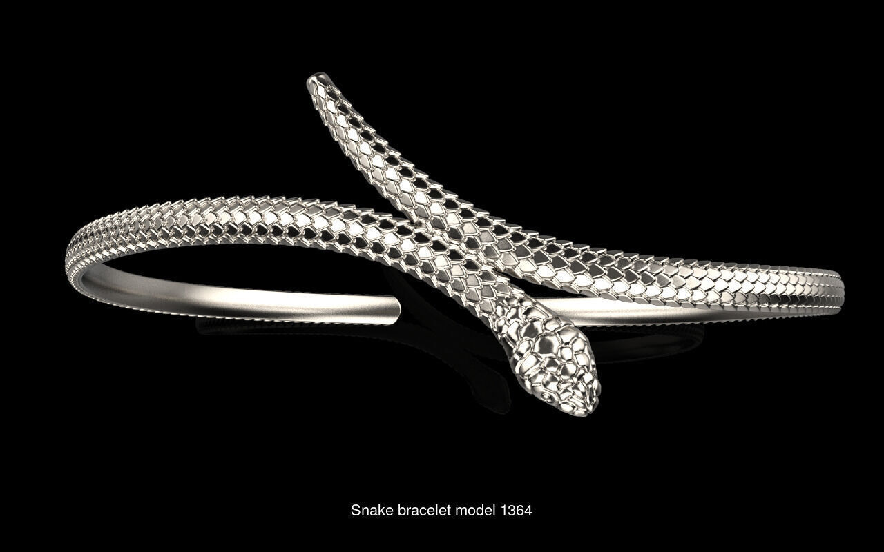 Snake ring earring bracelet 3D Model Collection_3