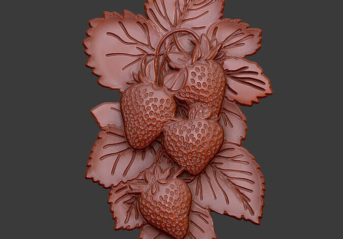 strawberry branch design v2 3D print model