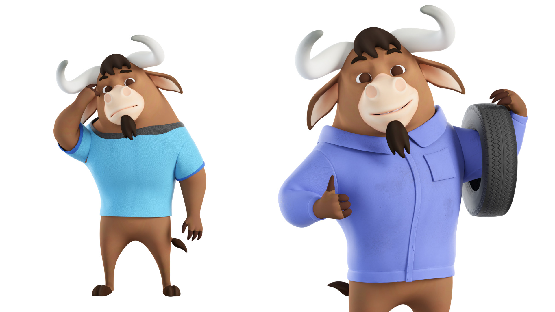 Cartoon Mascot Bull Rigged 3D model 3D model_4