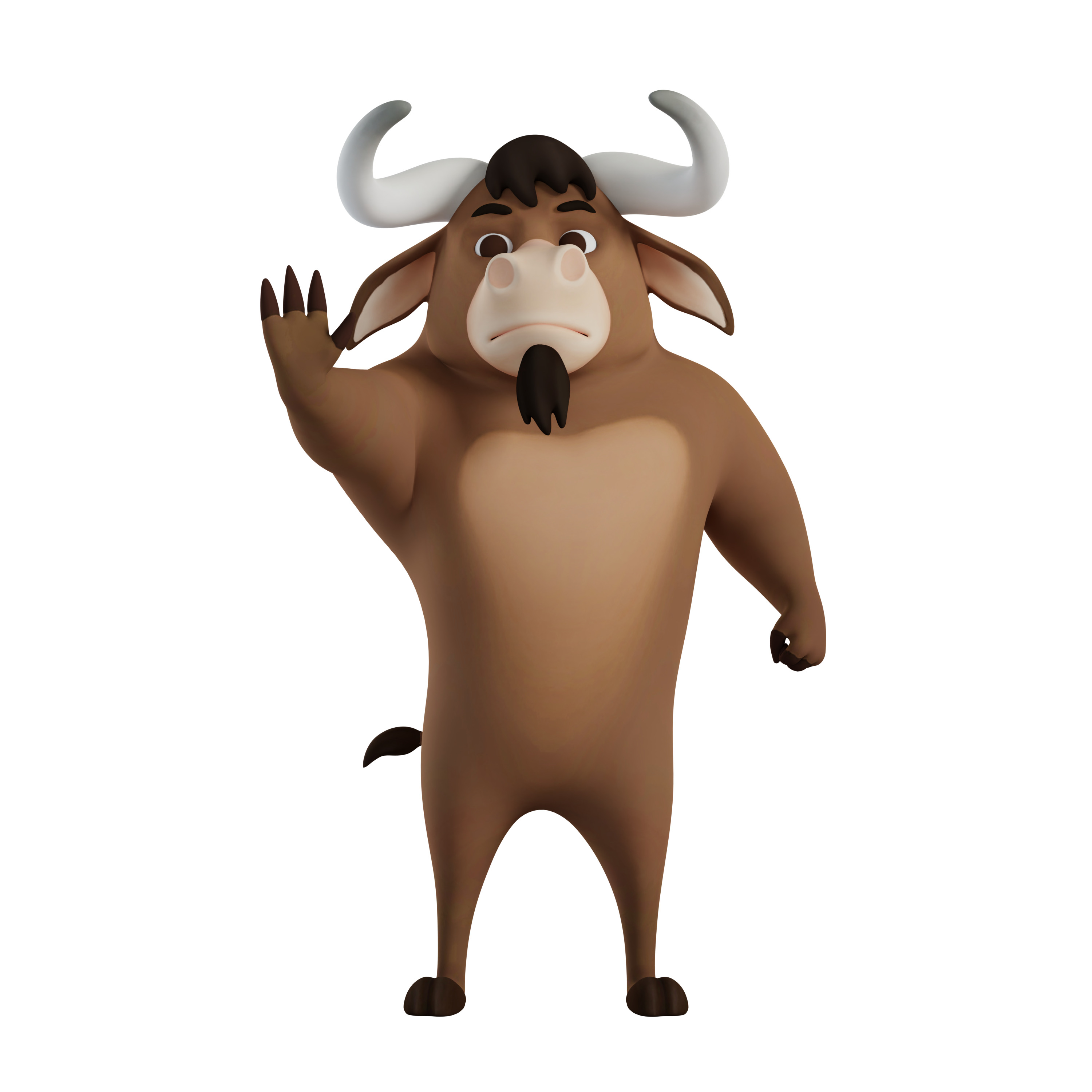 Cartoon Mascot Bull Rigged 3D model 3D model_34