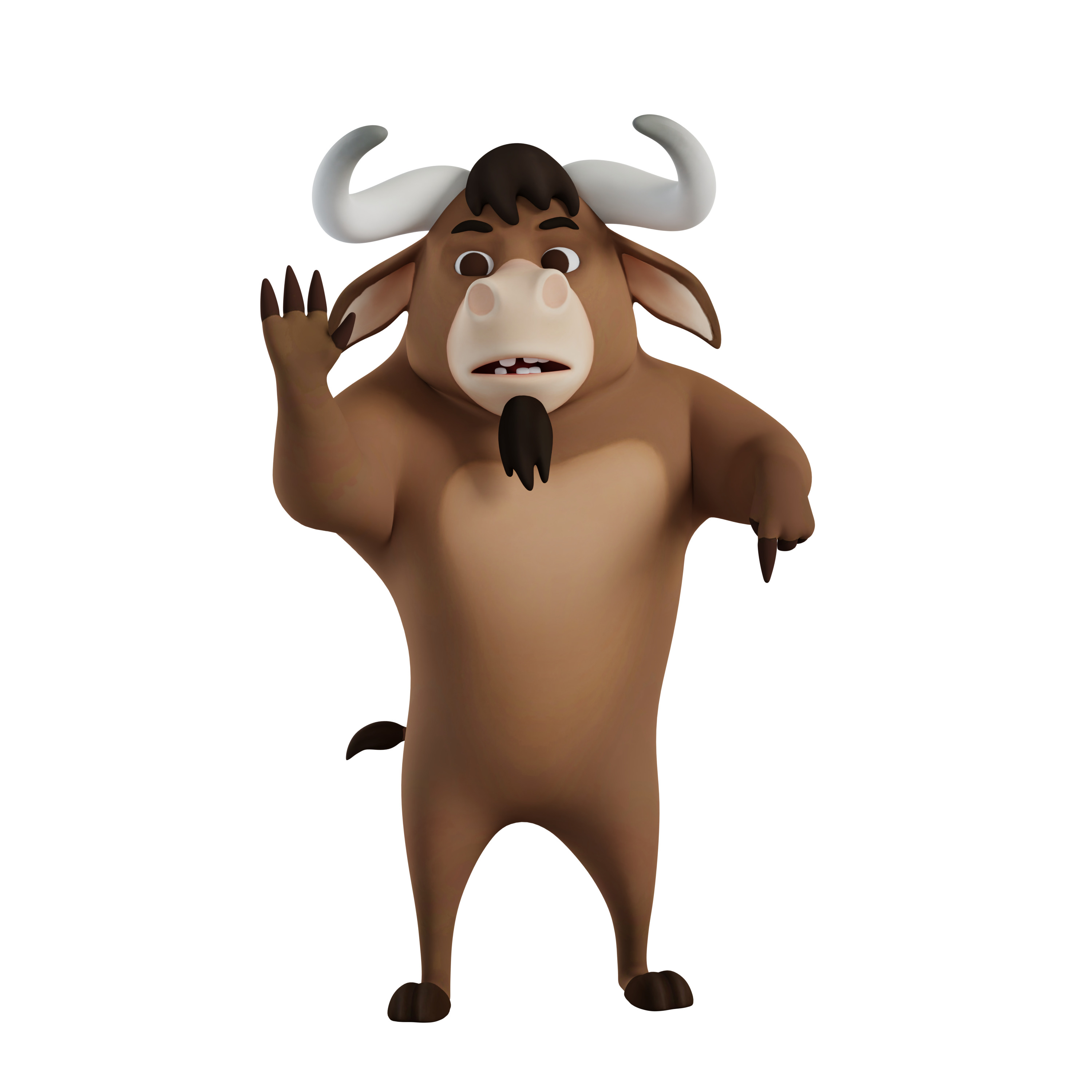 Cartoon Mascot Bull Rigged 3D model 3D model_35