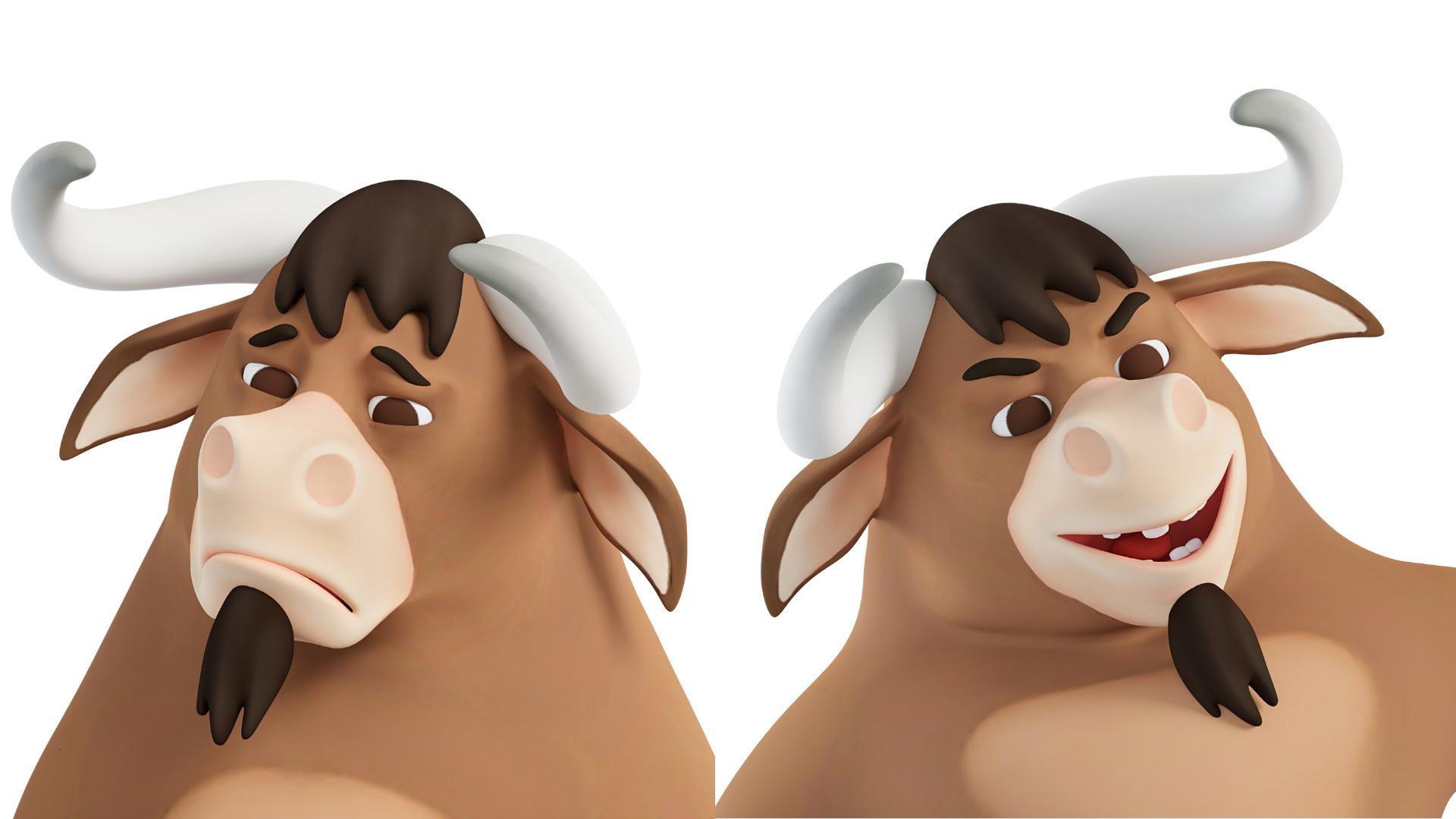 Cartoon Mascot Bull Rigged 3D model 3D model_25