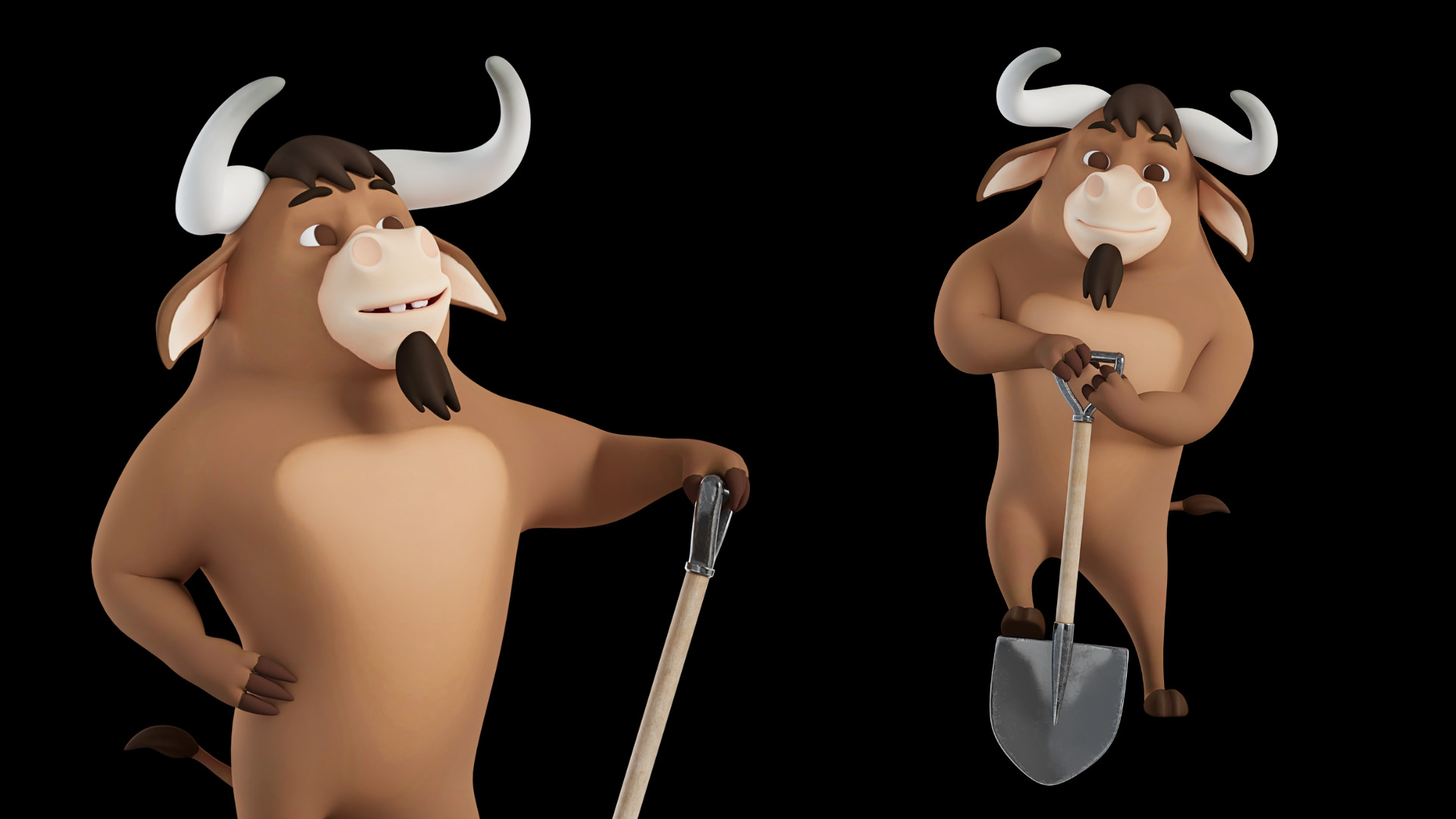 Cartoon Mascot Bull Rigged 3D model 3D model_18