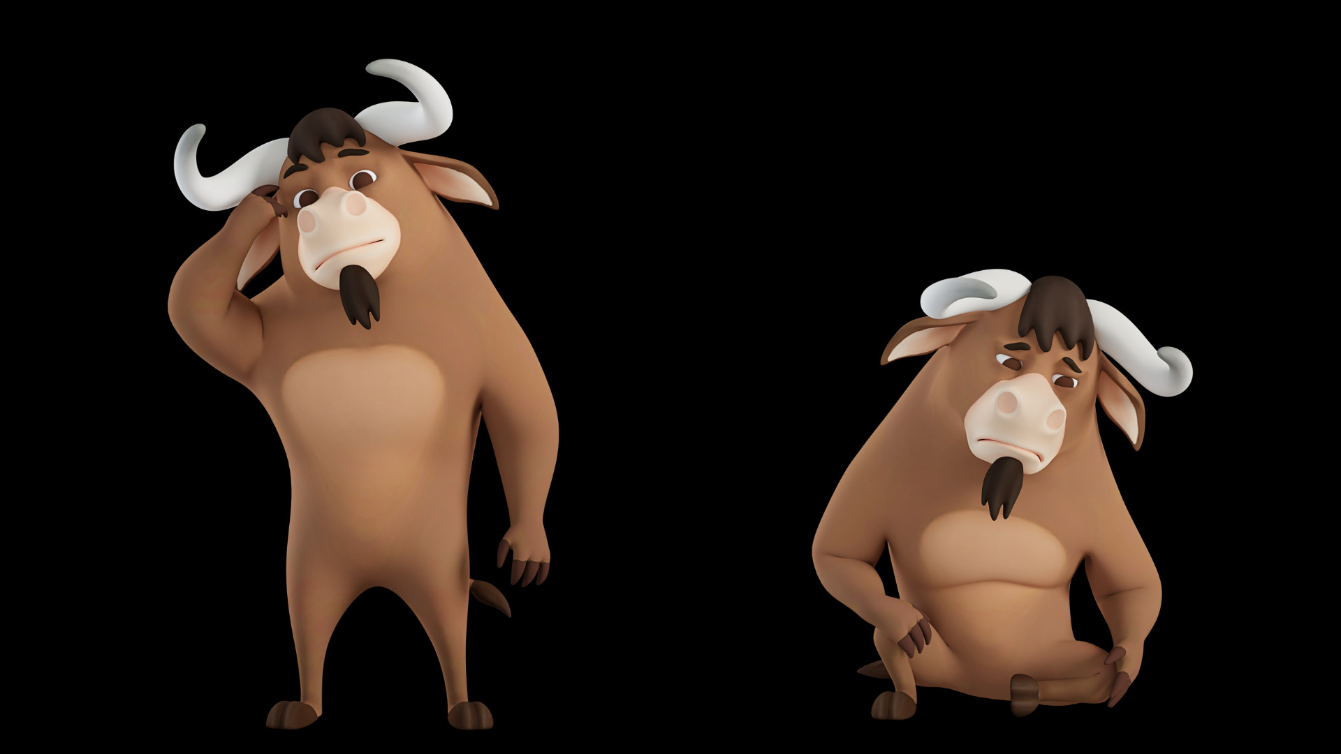 Cartoon Mascot Bull Rigged 3D model 3D model_21