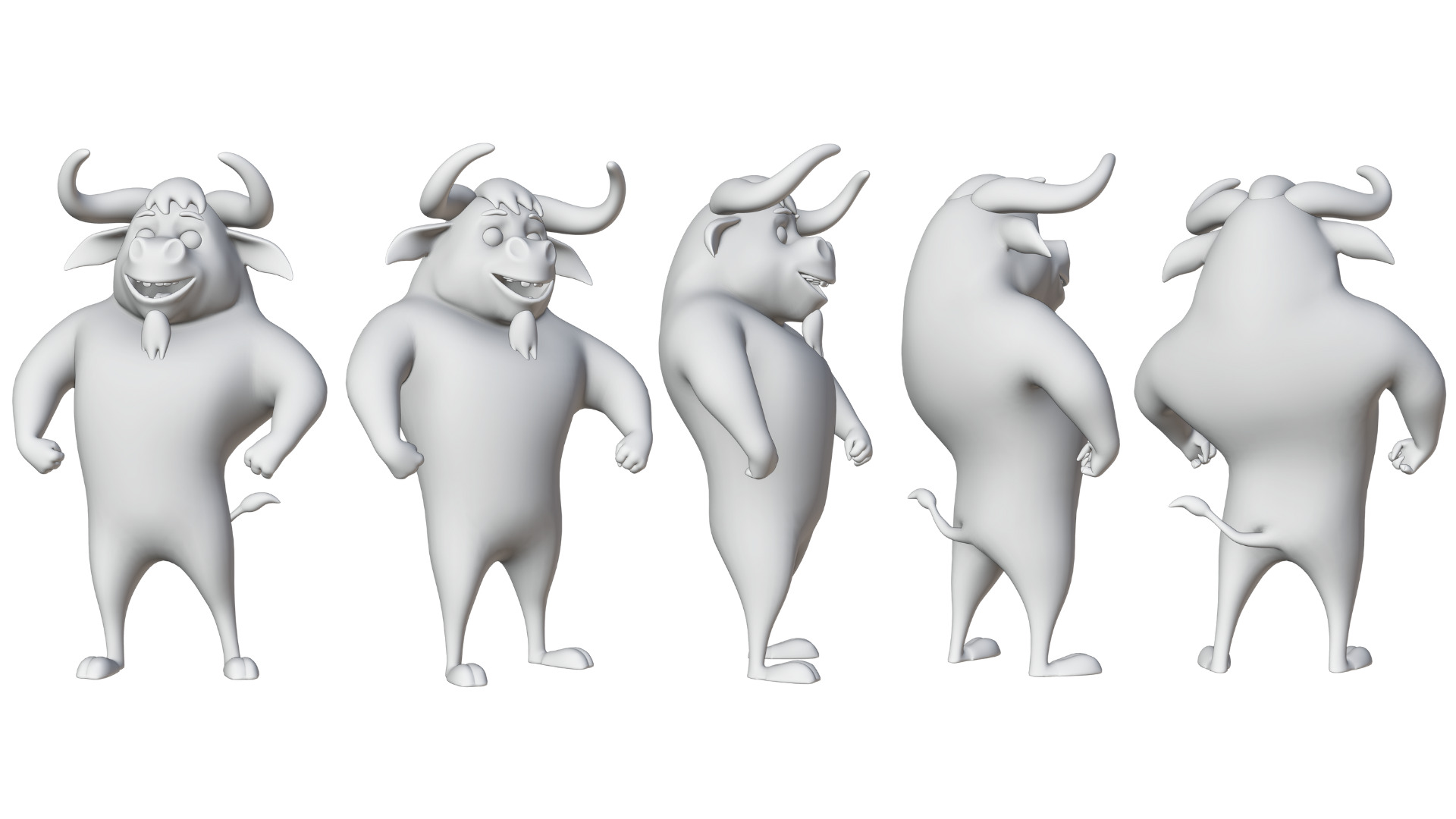 Cartoon Mascot Bull Rigged 3D model 3D model_22