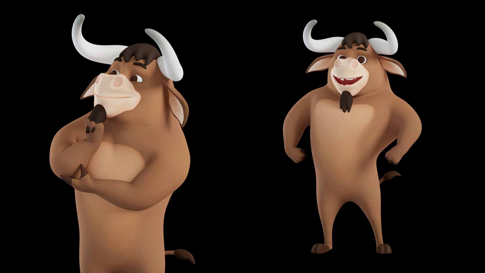 Cartoon Mascot Bull Rigged 3D model 3D model_19