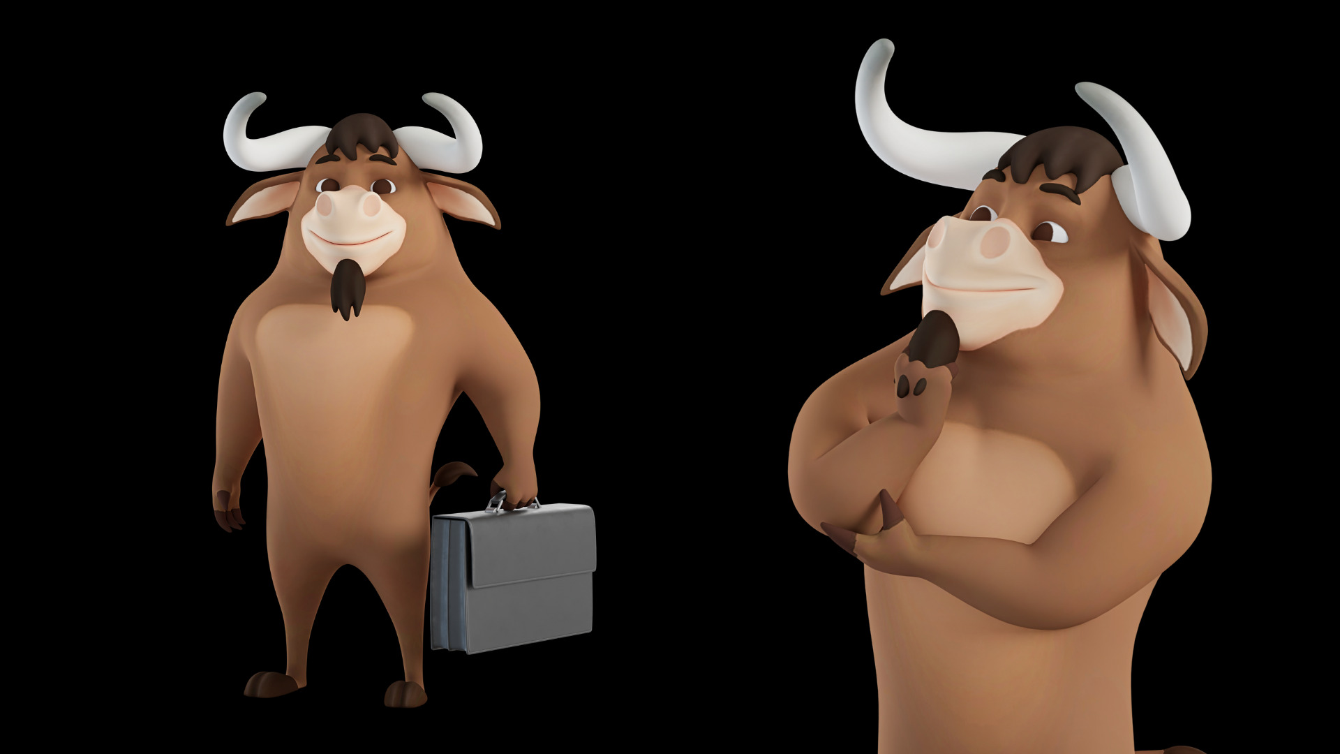 Cartoon Mascot Bull Rigged 3D model 3D model_20